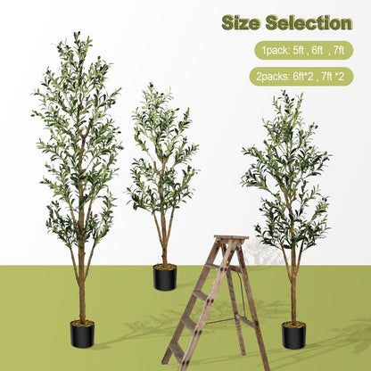Lifelike Olive Tree Decor